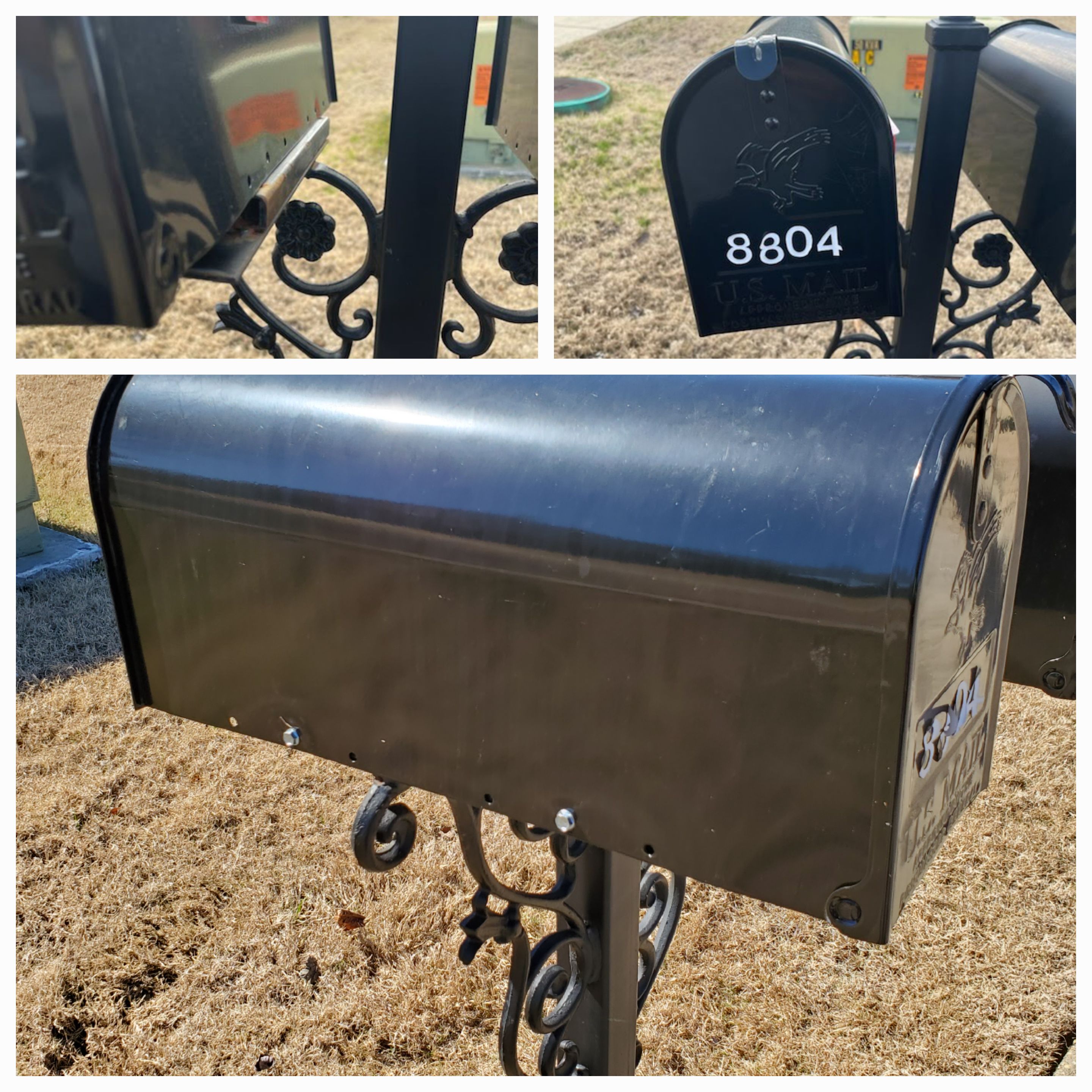 Mailbox was secured to the base