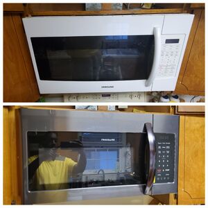 Microwave replacement before and after photo