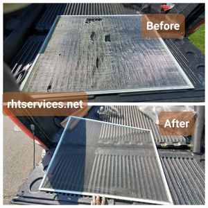 Window screen before and after being replaced